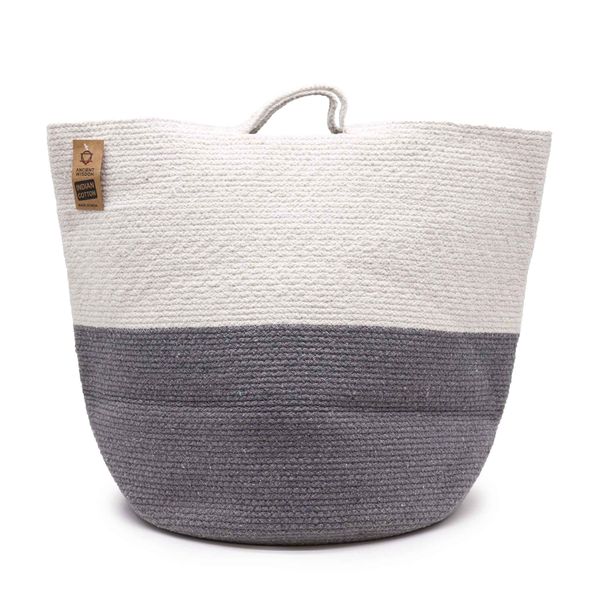 Cesta Grande de Algodón - Gris 45 x 40 cm