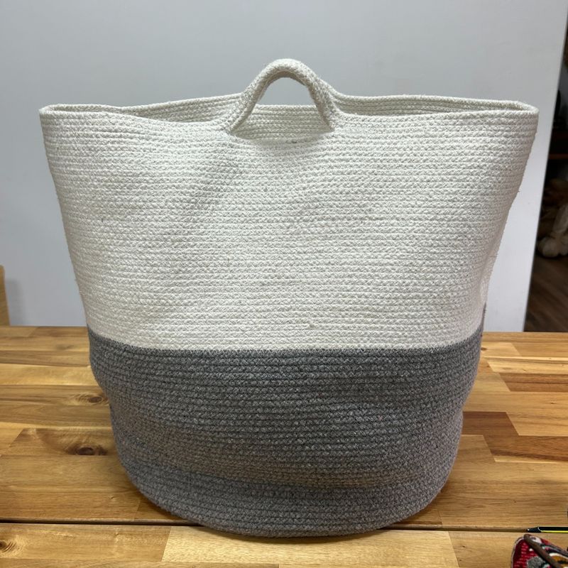 Cesta Grande de Algodón - Gris  45 x 40 cm