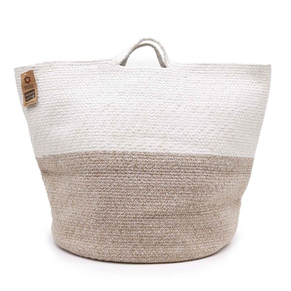 Cesta Grande de Algodón - Beige 45 x 40 cm