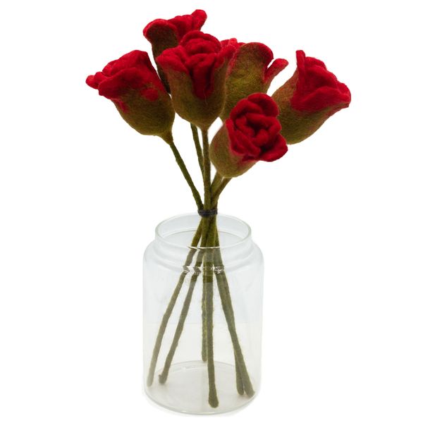 Flores de Fieltro - Rosas rojas