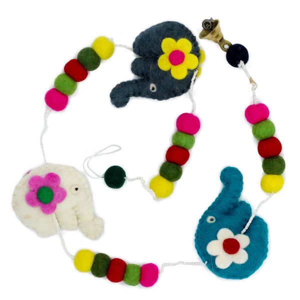 Colgante de Pared de Fieltro - Elefantes (colores aleatorios)