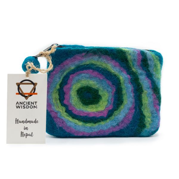 Bolsa de Fieltro Natural con cremallera - Psicodélico