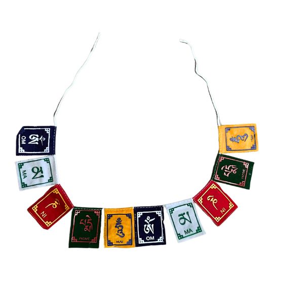 Banderas de Terciopelo OM Mantra Tibetano  - Grande (10 banderas)