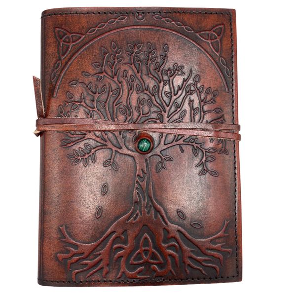 Cuaderno Árbol de la vida Pequeño - Tira de decoración con piedras - 18 x 13 x 2 cm - 160 páginas
