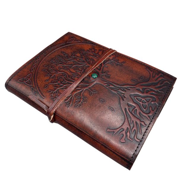 Cuaderno Árbol de la vida Pequeño - Tira de decoración con piedras - 18 x 13 x 2 cm - 160 páginas