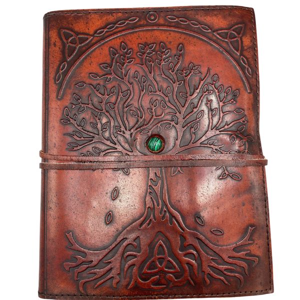 Cuaderno Árbol de la vida Grande - Tira de decoración con piedras - 20 x 16 x 2 cm - 160 páginas