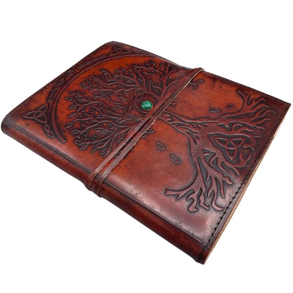 Cuaderno Árbol de la vida Grande - Tira de decoración con piedras - 20 x 16 x 2 cm - 160 páginas
