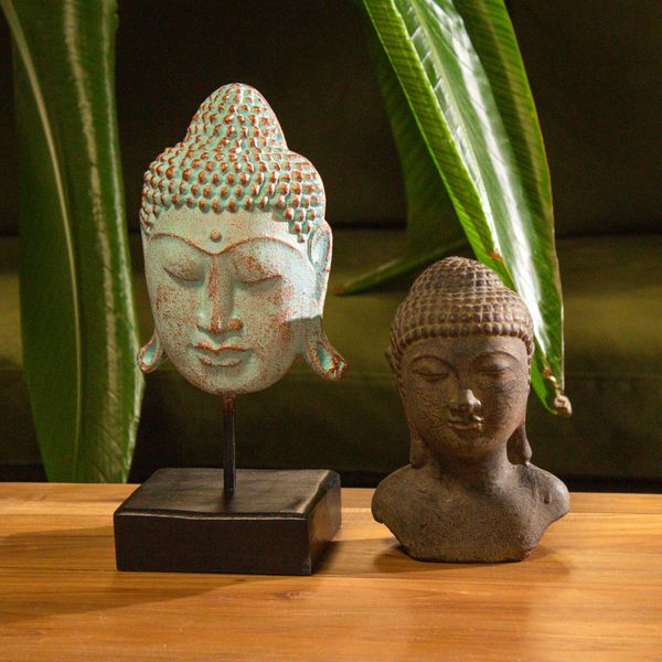 Cabeza de Buda de la tranquilidad - Gris