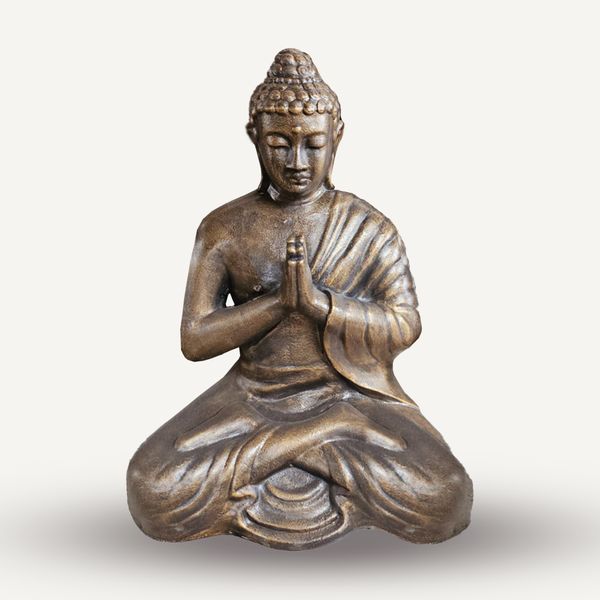 Estatua de Buda Dorado Antiguo Mediana de Oración