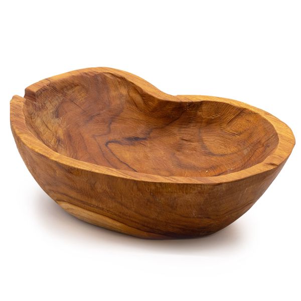 Cuenco de Frutas de Madera de Teca Natural - Rústica