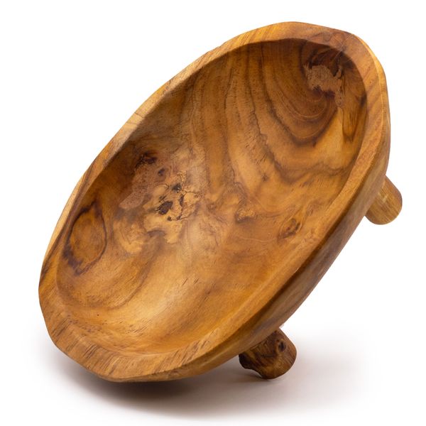 Cuenco de Frutas de Madera de Teca - con Patas