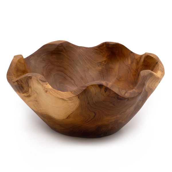 Cuenco de Frutas de Madera de Teca - Mediano