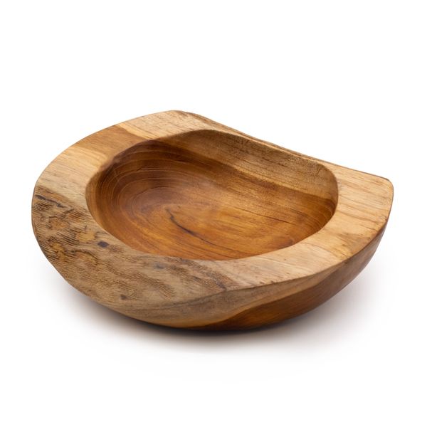 Cuenco de Madera de Teca en Forma Natural - Grande