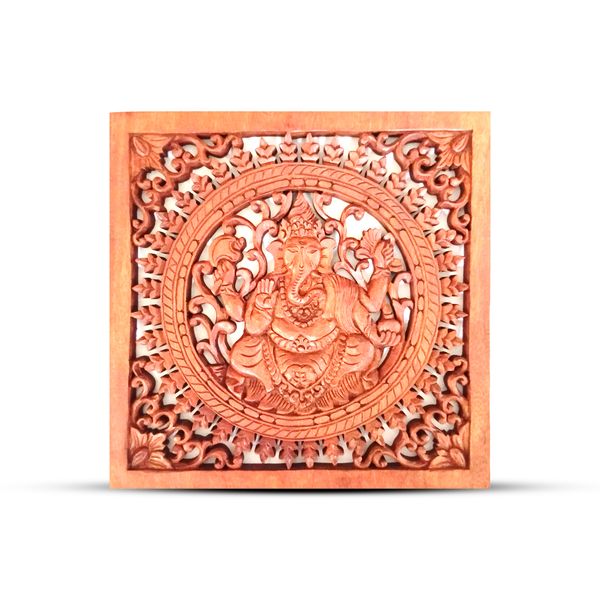 Panel de Madera Cuadrado con Buda 30x30 cm