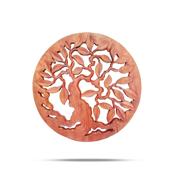 Panel de Madera Redondo con Árbol de la Vida  30 cm
