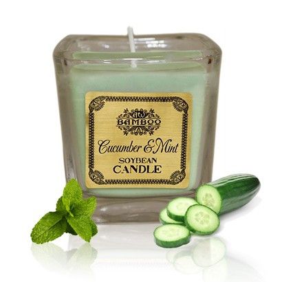 Velas de Cera de Soja - Pepino y menta