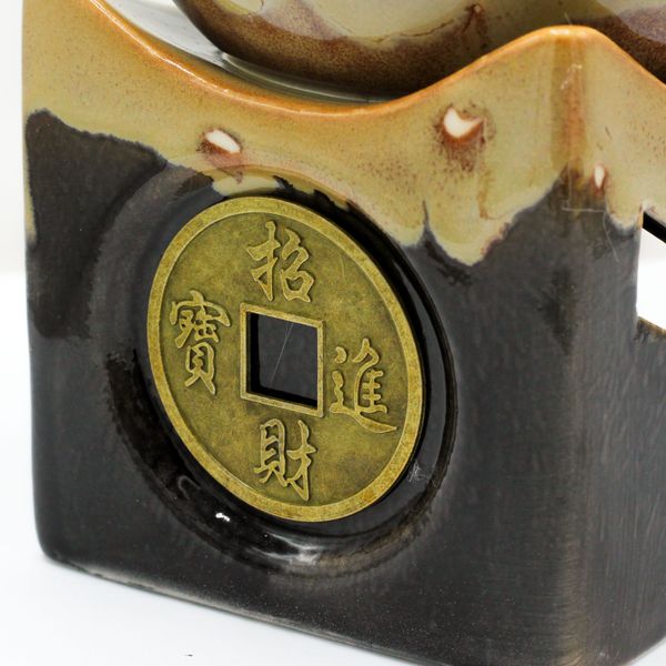 Quemador de Aceite Grande - Moneda de la Suerte - Marrón