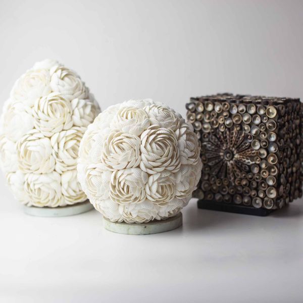 Lámpara Boho - Concha de Mar - Cuadrado - 15cm