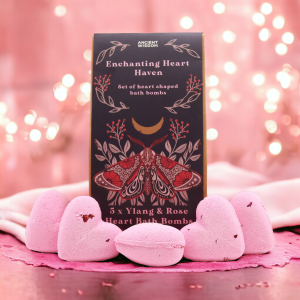 Set de bombas de baño en forma de corazon
