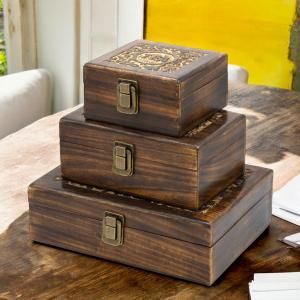 Cajas para el té de Madera de Mango