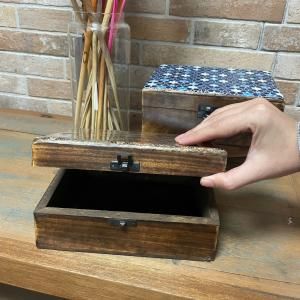 Cajas de madera esmaltadas en ceramica