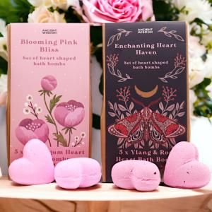 Set de bombas de baño en forma de corazon