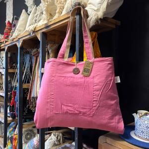 Bolso Grande Reversible de Yute y Algodon