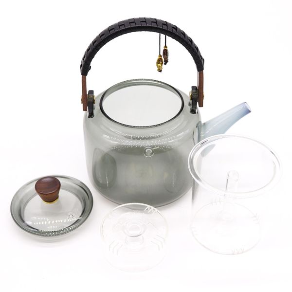 Tetera de vidrio con infusor - Con Sistema de Vapor Carbón - 1000ml