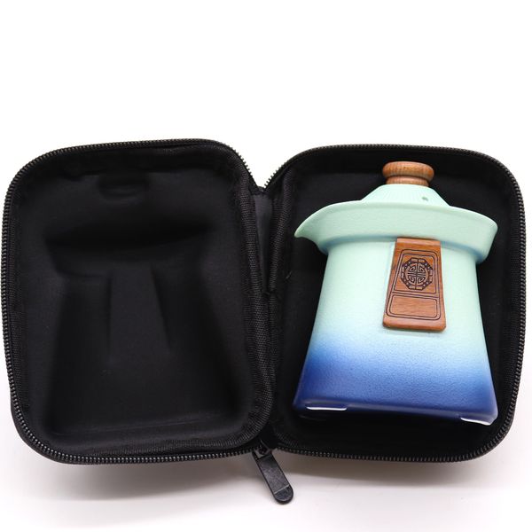 Set de tetera y tres tazas Templo - Cielo azul
