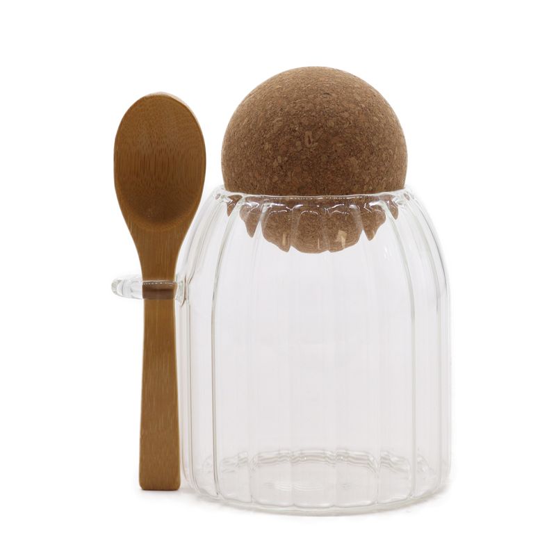 Tarro de vidrio Cottage Pequeño + Cuchara - 10 cm