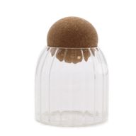 Tarro de vidrio Cottage con bola de corcho  - 10 cm
