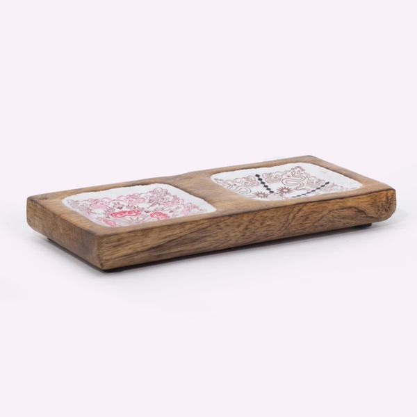 Bandeja para Baratijas doble 20 x 10 x 2,5 cm - León & Corazones
