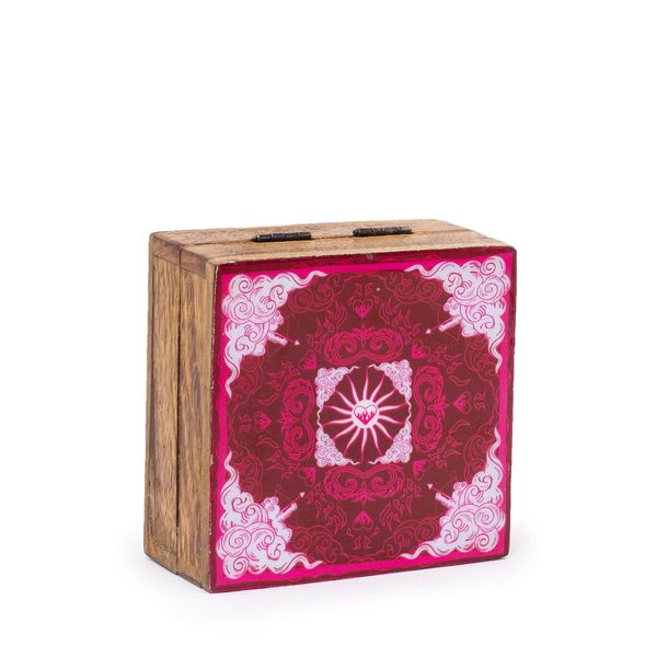 Caja cuadrada Pequeña 10 x 10 x 4,2 cm - Cupido & Corazón