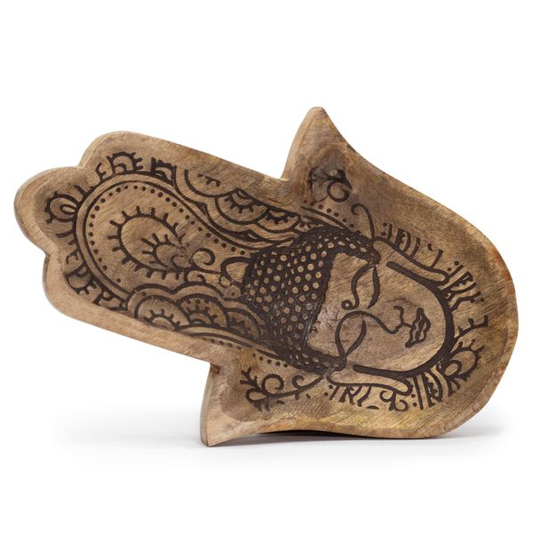 Bandeja Alargada 30x20,5x2,5cm - Hamsa con Buda Negro