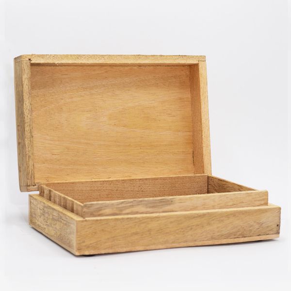 Caja Rectangular Grande 21,5x14x6,3cm - Hamsa Blanco