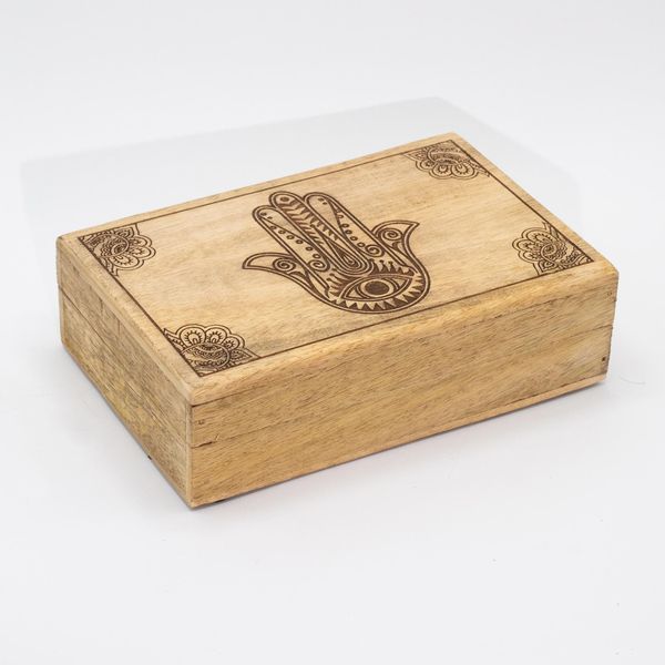 Caja Rectangular Grande 21,5x14x6,3cm - Hamsa Negro