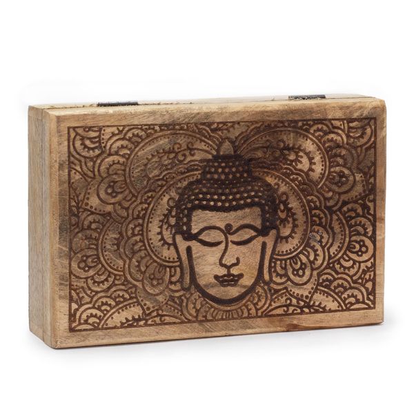 Caja Rectangular Grande 21,5x14x6,3cm - Cara de Buda Negro