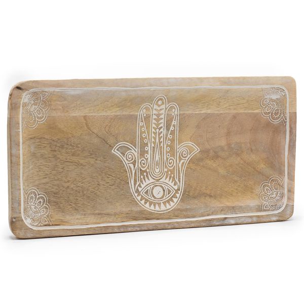 Bandeja Alargada 30x15x2,5cm - Hamsa Blanco