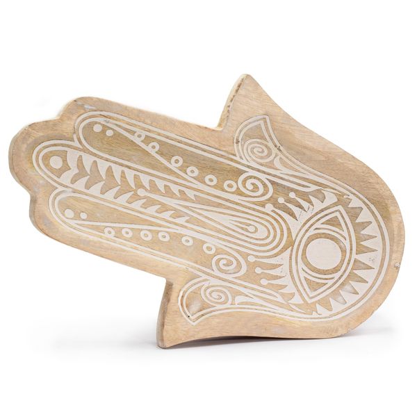 Bandeja Alargada 30x20,5x2,5cm - Hamsa Blanco