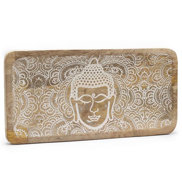 Bandeja Alargada 30x15x2,5cm - Cara de Buda Blanco
