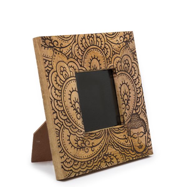 Marco de Fotos Pequeño (para 10x10cm) - Buda - Negro