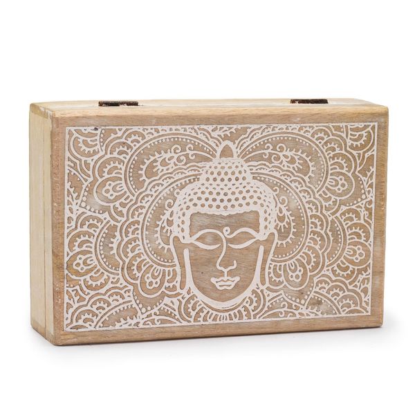 Caja Rectangular Grande 21,5x14x6,3cm - Cara de Buda Blanco