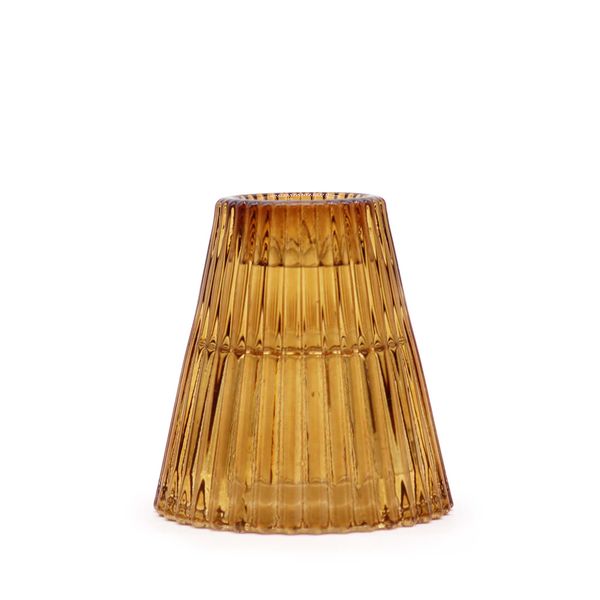 Portavelas Reversible para Velas de cena / Velas de té  - Ámbar