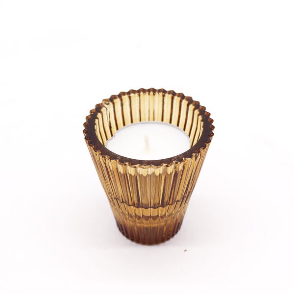 Portavelas Reversible para Velas de cena / Velas de té  - Ámbar