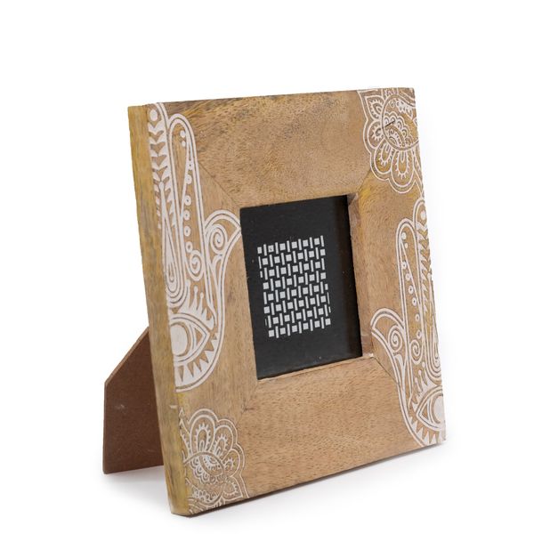 Marco de Fotos Pequeño  (para 10x10cm) - Hamsa - Blanco