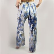 Nomad Sari  (M/L)  - Pantalones de lounge - Motivo griego en dorado y azul - Pintado a mano