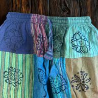 Pantalones Nomad Sari - Champiñón - Diseños de Impresión en Bloque - Tonos Verdes (105x127 cm) S/M