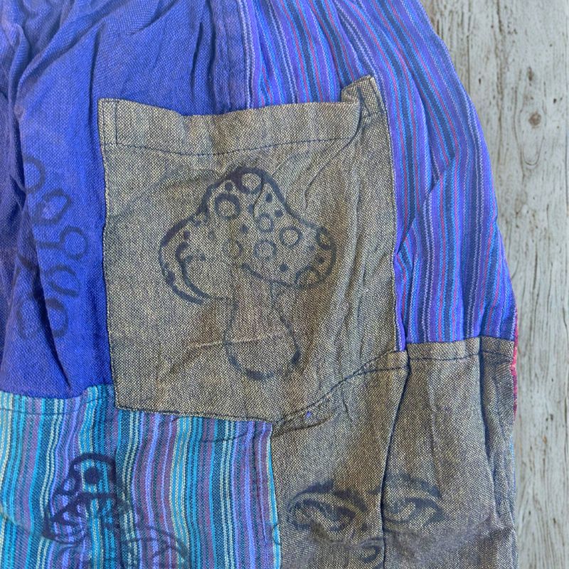 Pantalones Nomad Sari - Champiñón - Diseños de Impresión en Bloque - Tonos Morados S/M