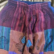Pantalones Nomad Sari - Champiñón - Diseños de Impresión en Bloque - Tonos Morados S/M