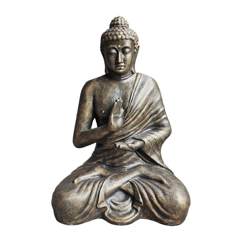 Buda Dorado Antiguo Grande Meditando en Stupa